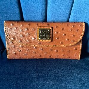 Dooney & Bourke Ostrich Brown Leather Wallet
